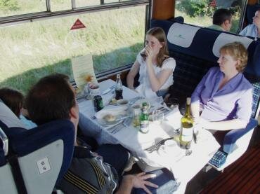 First Class dining, Cathedrals Express, Steam Dreams