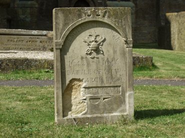 Tablet commemorating the Battle of Stow, Stow-on-the-Wold, Gloucestershire, England