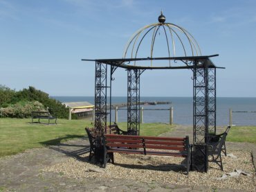 Seat on the cliff top, Walton-on-the-Naze, Essex, 