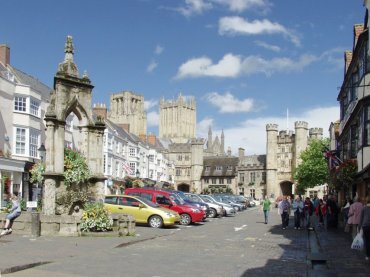 The Market Square, Wells, Somerset, England