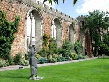The ruined Great Hall, Bishop's Palace, Wells, Somerset, England