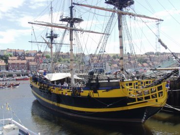 View of the Grand Turk replica Royal Navy Frigate, Whitby, North Yorks Moors, North Yorkshire, England