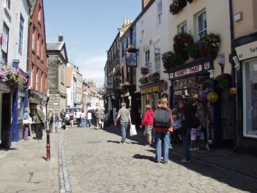 View of Church Street, Whitby Old Town, North Yorkshire, England