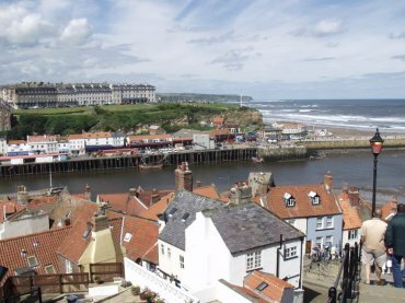 View of Whitby, North Yorks Moors, North Yorkshire, England