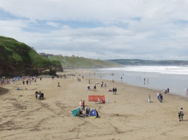 View of Whitby Beach, North Yorks Moors, North Yorkshire, England