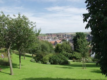 View of Pannett Park, Whitby, North Yorks Moors, North Yorkshire, England