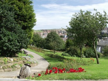 View of Pannett Park, Whitby, North Yorkshire, England
