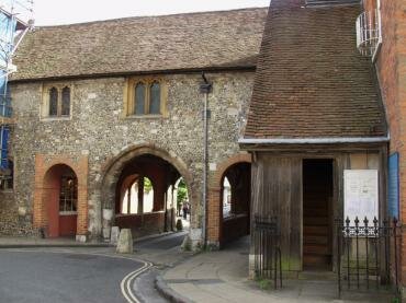 View of the Medieval Kings Gate, Winchester, Hampshire (Hants), England