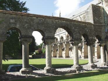 View of the remains of the old Chapter House, Winchester Cathedral, Winchester, Hampshire (Hants), England