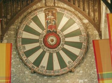 View of the Arturian Round Table, Great Hall, Winchester, Hampshire (Hants), England