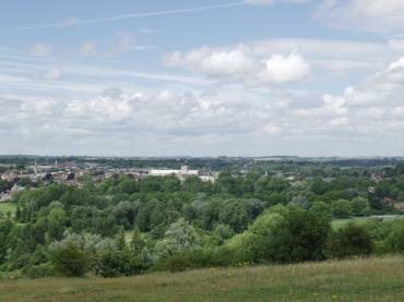 Scene showing Winchester from St. Catherine's Hill, Winchester, Hampshire (Hants), England