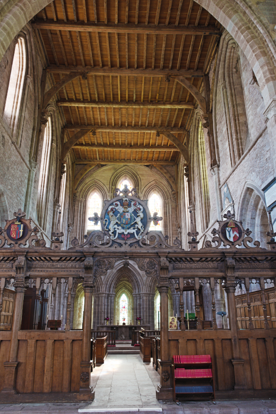 The Nave looking North, Dore Abbey, Abbey Dore, Herefordshire, England, Great Britain