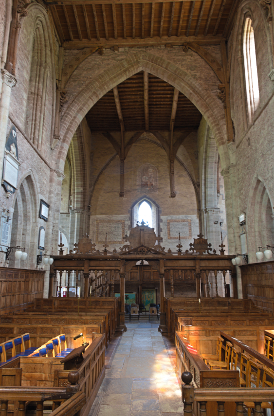 The Nave looking South, Dore Abbey, Abbeydore, Herefordshire, England, Great Britain
