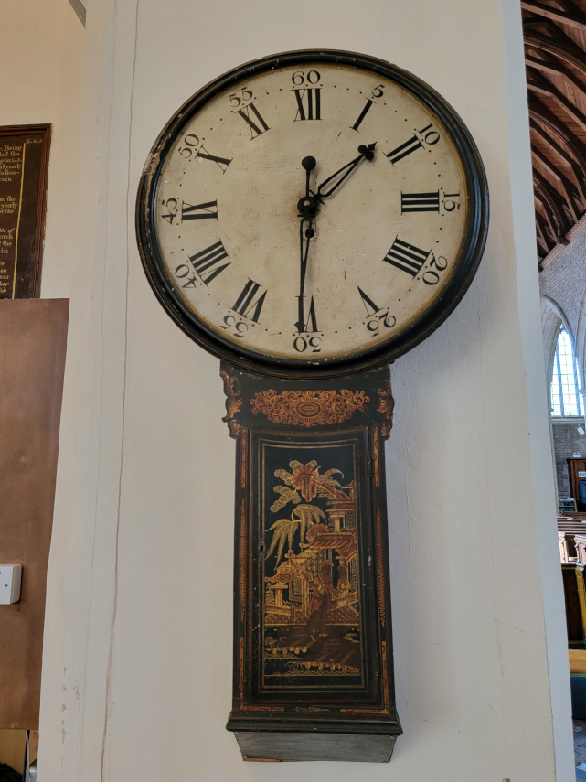 A Wall Clock, St. Mary's Church, Abergavenny, Monmouthshire