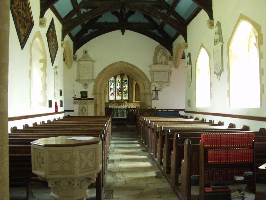 St. Mary Magdalene's Church interior, Adlestrop, Gloucestershire, England, Great Britain