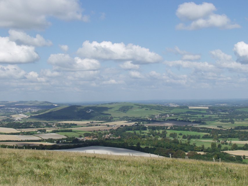 Looking North from Firle Beacon, Alfriston, Sussex, England, Great Britain