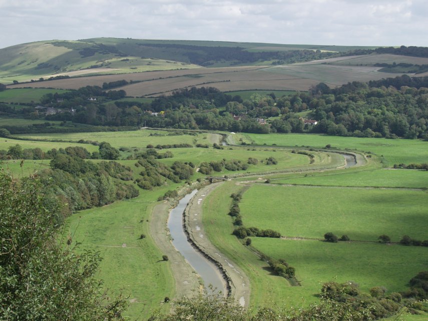 The Cuckmere River from High and Over, Sussex, England, Great Britain