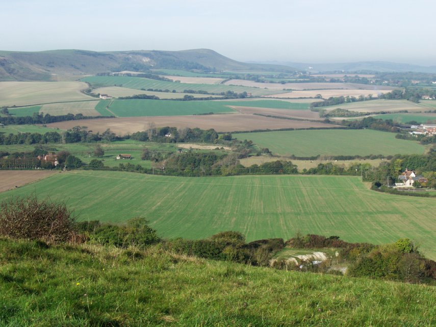Scene showing the view from Windover Hill, South Downs, Sussex, England - Landscapes