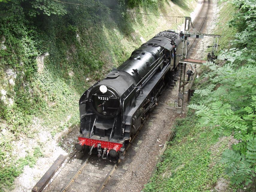 Steam locomotive on the Mid-Hants Railway, New Alresford, Hampshire, England