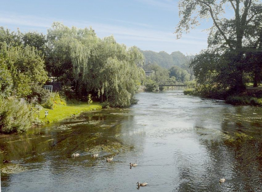 View of the River Wye, Ashford-in-the-Water, Derbyshire, England