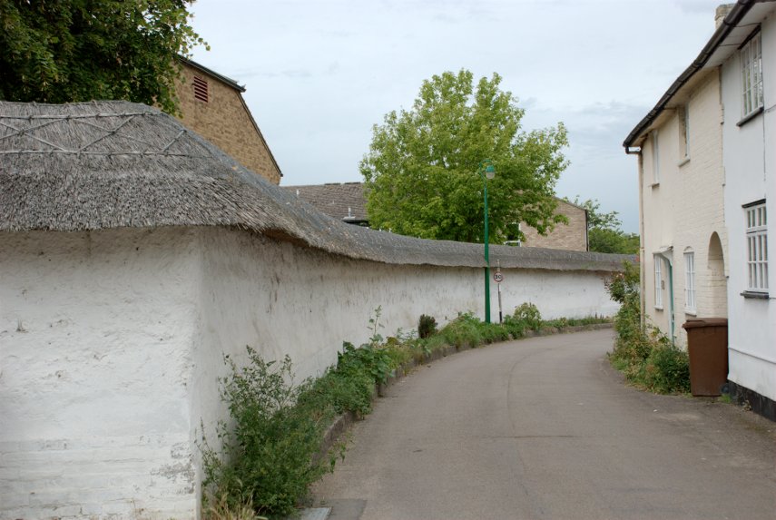 A Cob Wall, Ashwell, Hertfordshire, England, Great Britain