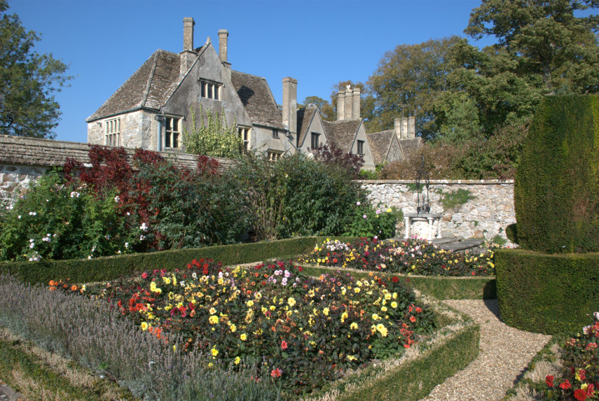 A corner of the garden, Avebury Manor, Avebury, Wiltshire, England, Great Britain