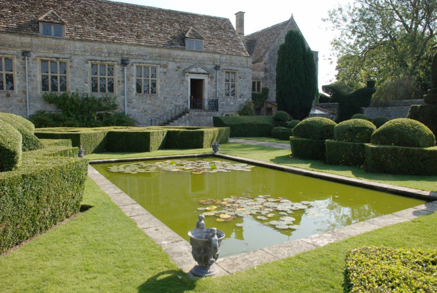 The Formal Pond, Avebury Manor Gardens, Avebury, Wiltshire, England