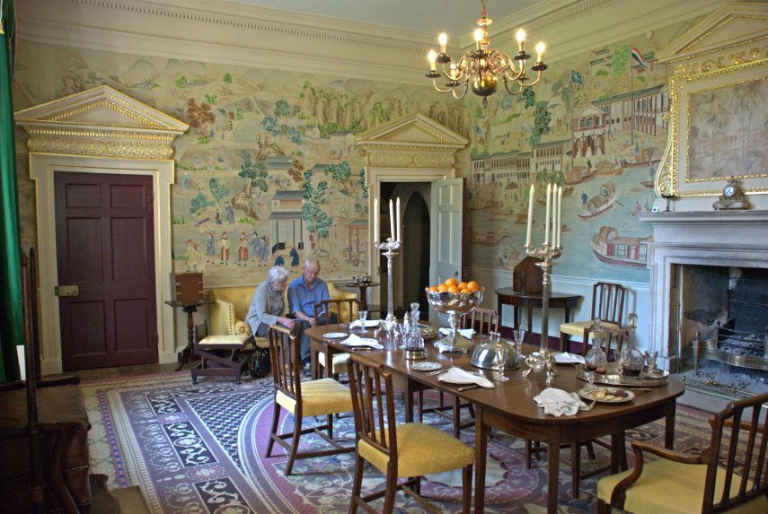 The Georgian Dining Room, Avebury Manor, Avebury, Wiltshire, England, Great Britain