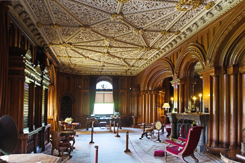 The Library, Penrhyn Castle, Bangor, Caernarfonshire, Wales, Great Britain