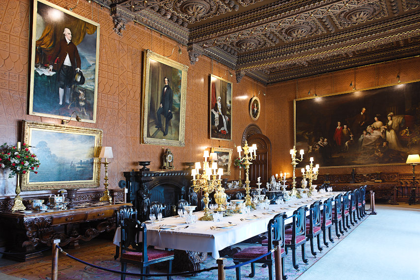 The Dining Room, Penrhyn Castle, Bangor, Caernarfonshire, Wales, Great Britain