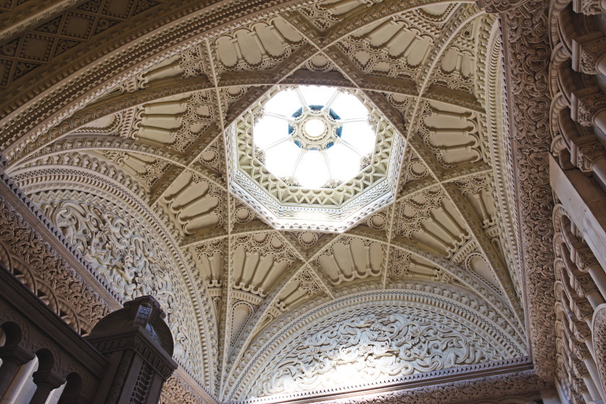 The top of the Grand Staircase, Penrhyn Castle, Bangor, Caernarfonshire, Wales, Great Britain