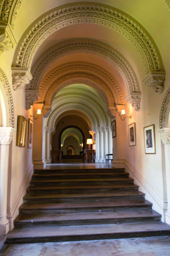 An upstairs hallway, Penrhyn Castle, Bangor, Caernarfonshire, Wales, Great Britain