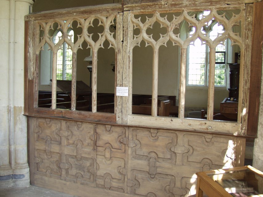 14th Century Wooden Sceen, Church of St. Peter and St. Paul, Bardfield Saling, Essex, England, Great Britain