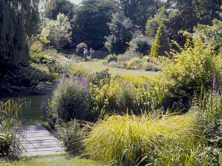A Bridge, Beth Chatto's Gardens, Elmstead Market, Colchester, Essex, England, Great Britain