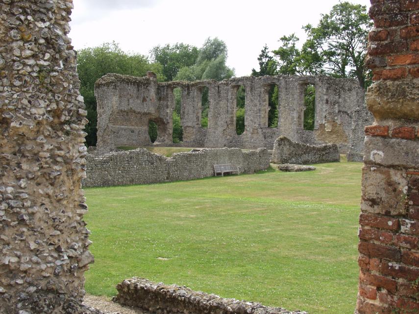 The Great Hall from the Bakehouse, Bishops Palace, Bishops Waltham, Hampshire, England, Great Britain