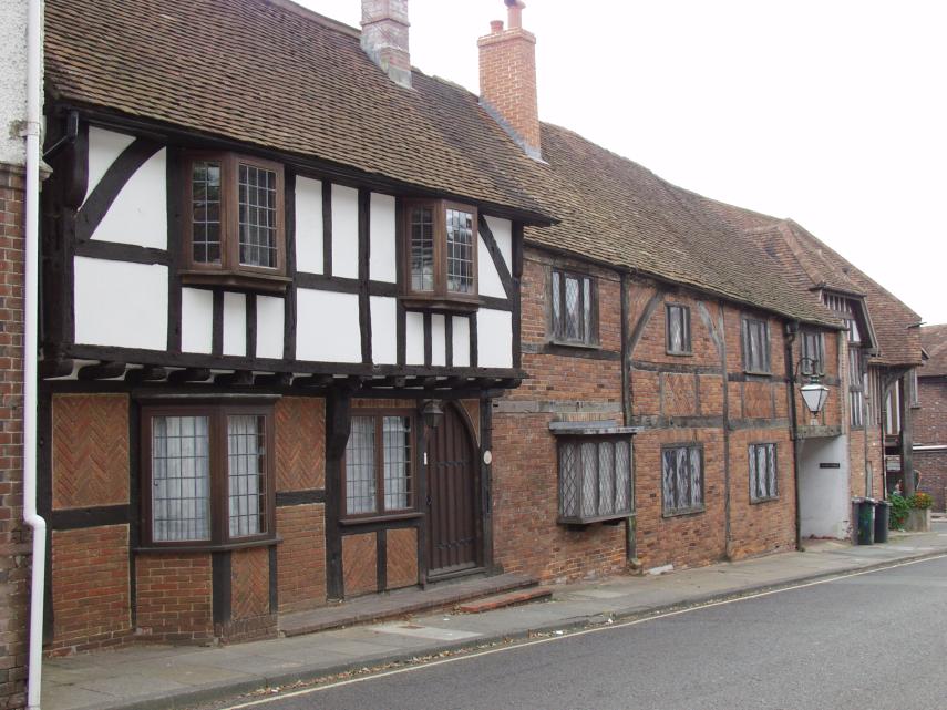 Photograph of Timber-Frame and brick houses, Bishops Waltham, Hampshire, England