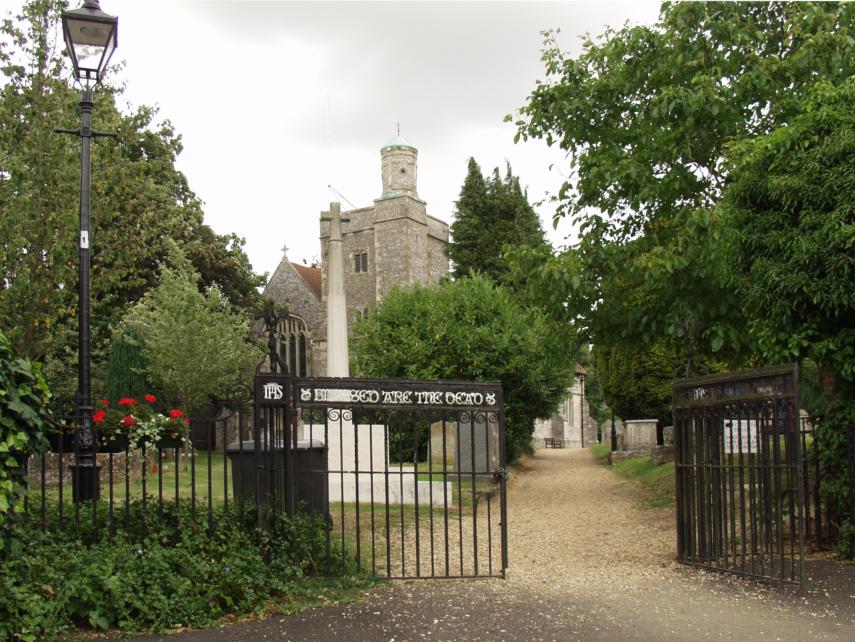 The Entrance to St. Peter's Churchyard, Bishops Waltham, Hampshire, England, Great Britain
