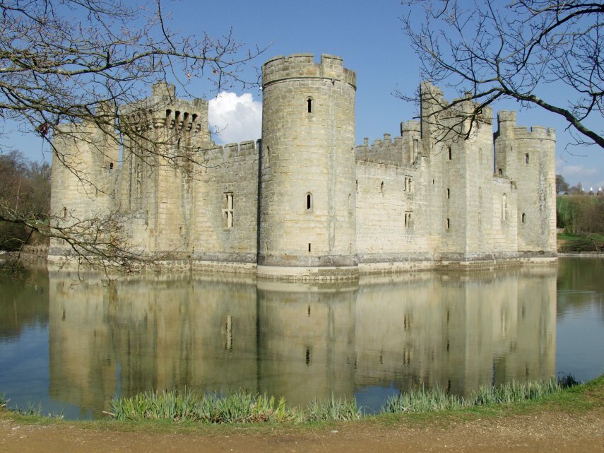 Bodiam Castle from the South-East, Sussex, England, Great Britain