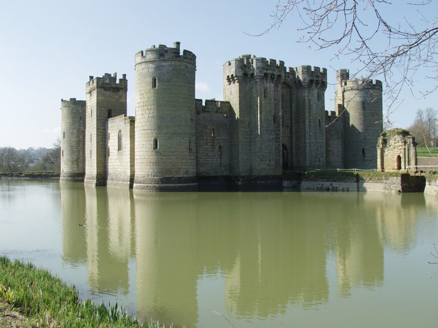 Bodiam Castle from the North-East, Sussex, England, Great Britain