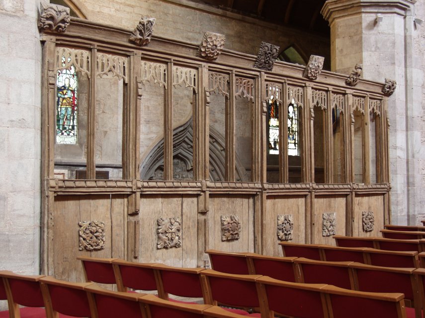 Medieval Rood Screen, Brecon Cathedral, Brecon, Brecknockshire, Wales.