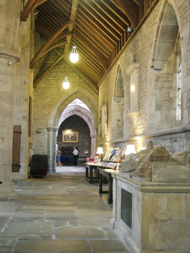 South Aisle, Brecon Cathedral, Brecon, Brecknockshire, Wales.