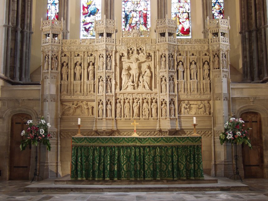 Reredos, Brecon Cathedral, Brecon, Brecknockshire, Wales.