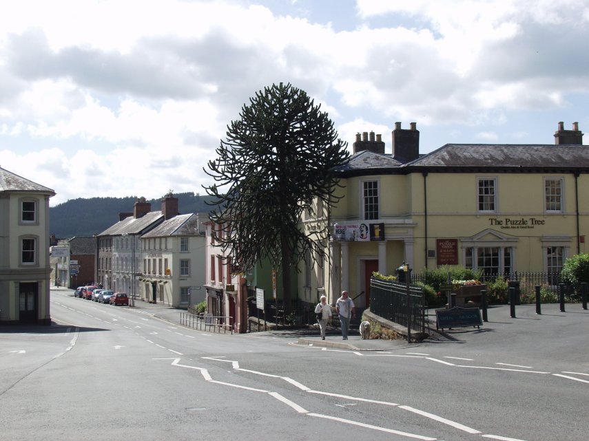 Looking down Wattton from the Puzzle Tree pub, Brecon, Brecknockshire, Wales, Great Britain.
