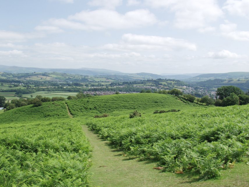 Picture of the Usk Valley from Pen-y-crug, Brecon, Brecknockshire, Wales - Landscapes