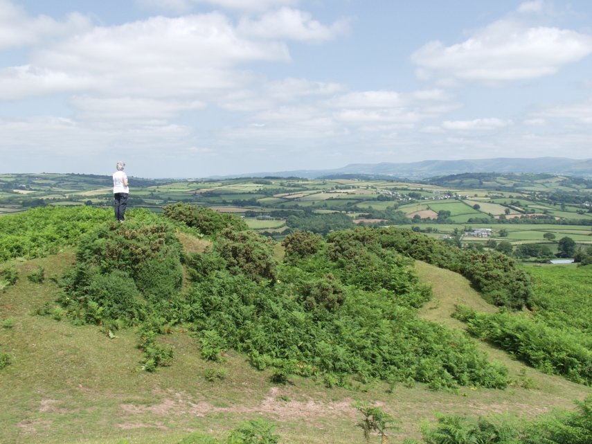 One of the ramparts of Pen-y-Crug, Brecon, Brecknockshire, Wales.