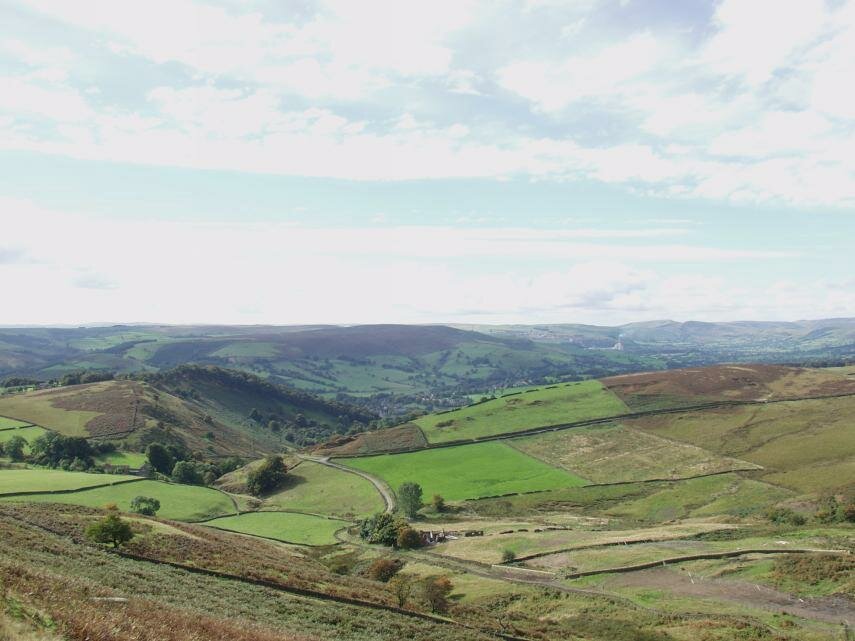 Photo of the Hope Valley looking towards Castleton, Derbyshire Peak District, England