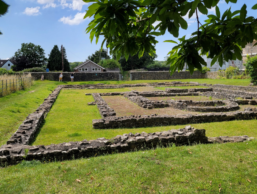 Romano-British Temple Foundations, Caerwent, Monmouthshire, Wales