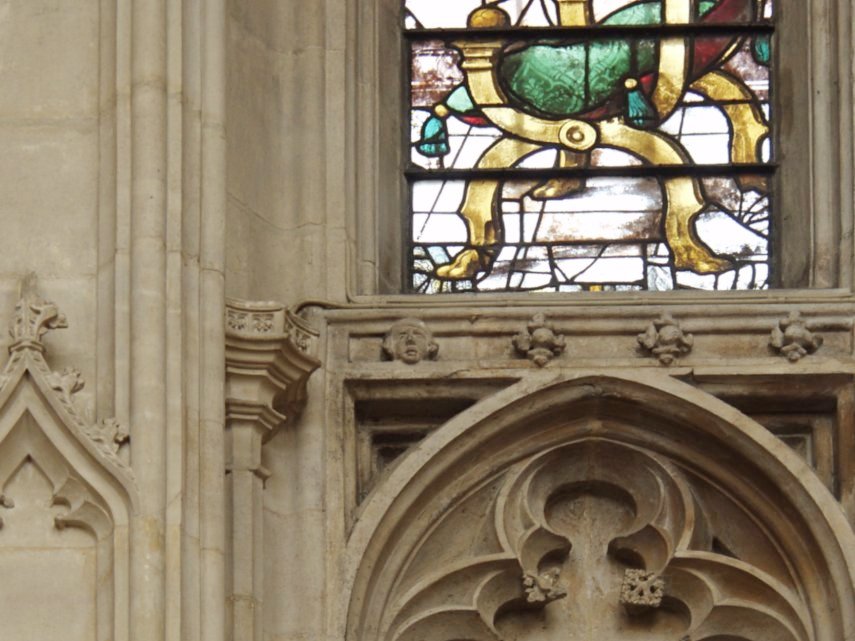 Interior detail, King's College Chapel, Cambridge, Cambridgeshire, England, Great Britain