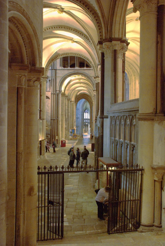 Change of floor level in the South Aisle, Canterbury Cathedral, Canterbury, Kent, England, Great Britain