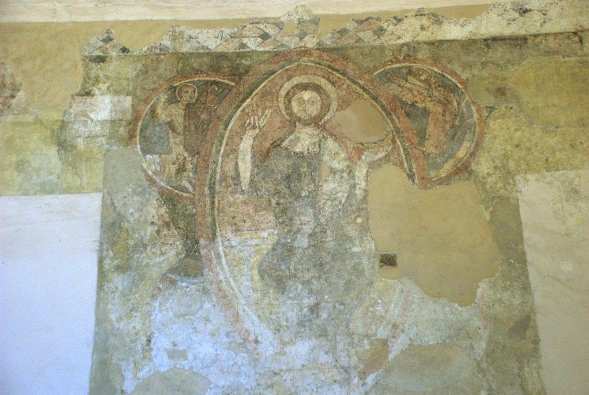 A Medieval Wall Painting, Eastbridge Hospital, Canterbury, Kent, England, Great Britain